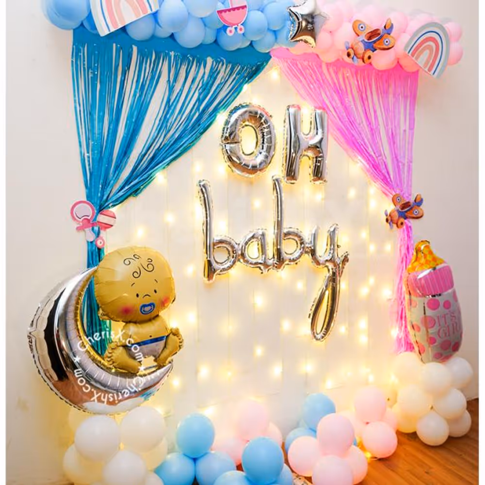 A Stunning Pastel Pink and Blue Theme Baby Shower Decor!