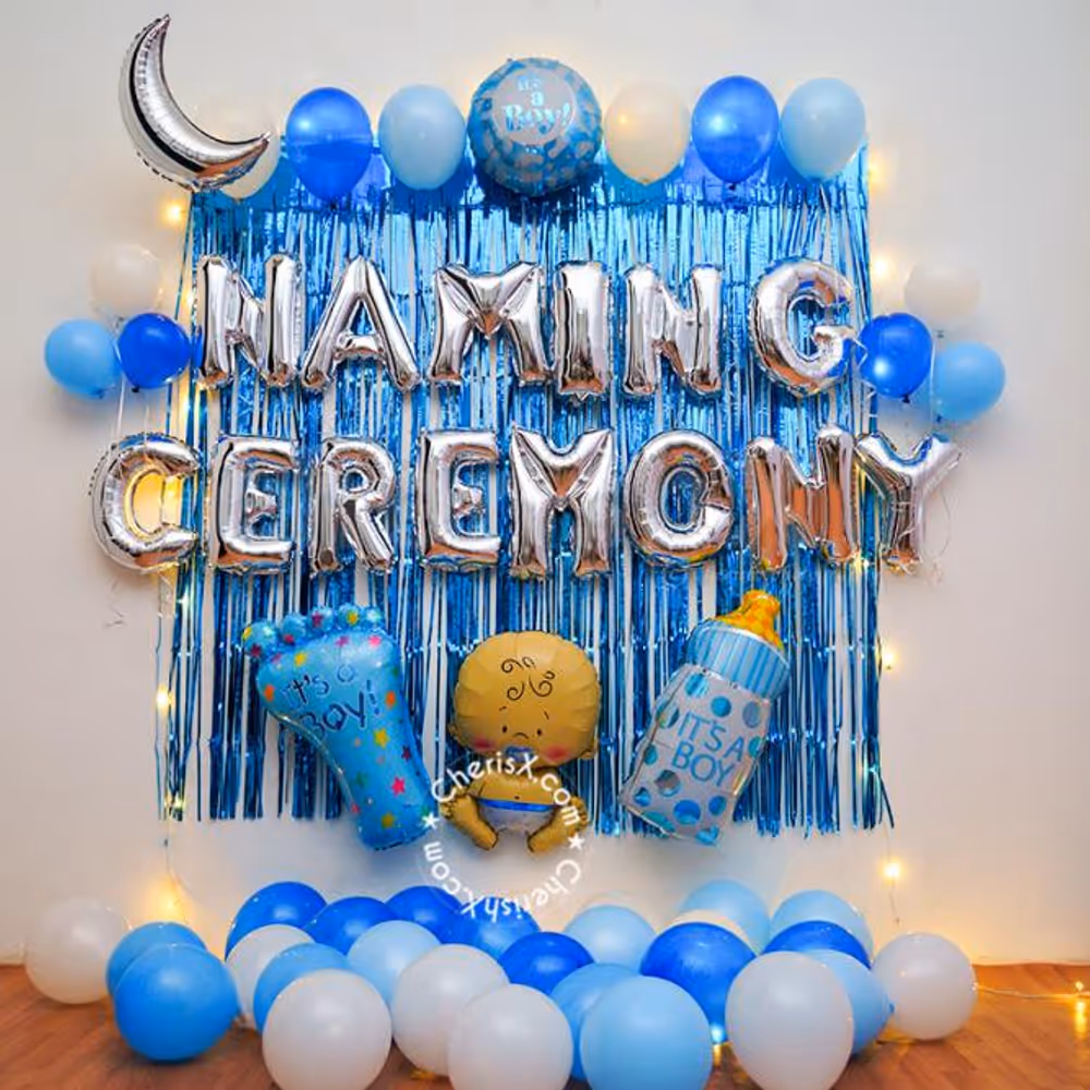 A Baby Boy Blue Themed Naming Ceremony Decoration by CherishX!