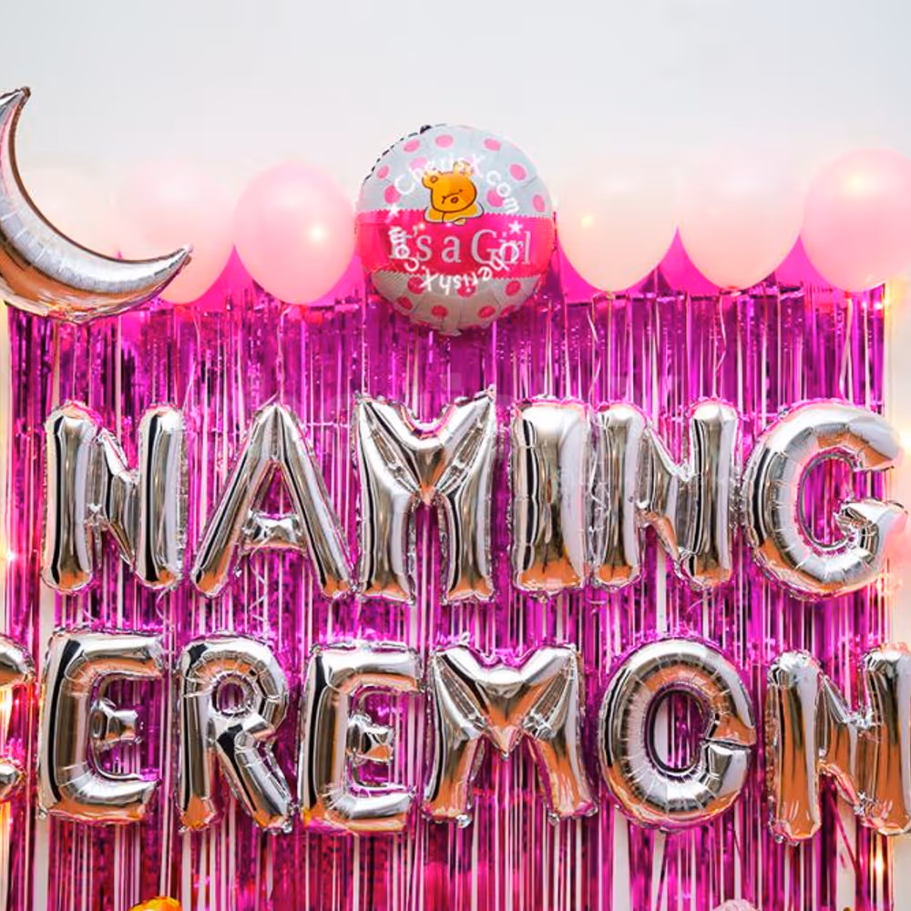 A Pink Themed Baby Girl Naming Ceremony Decoration by CherishX!