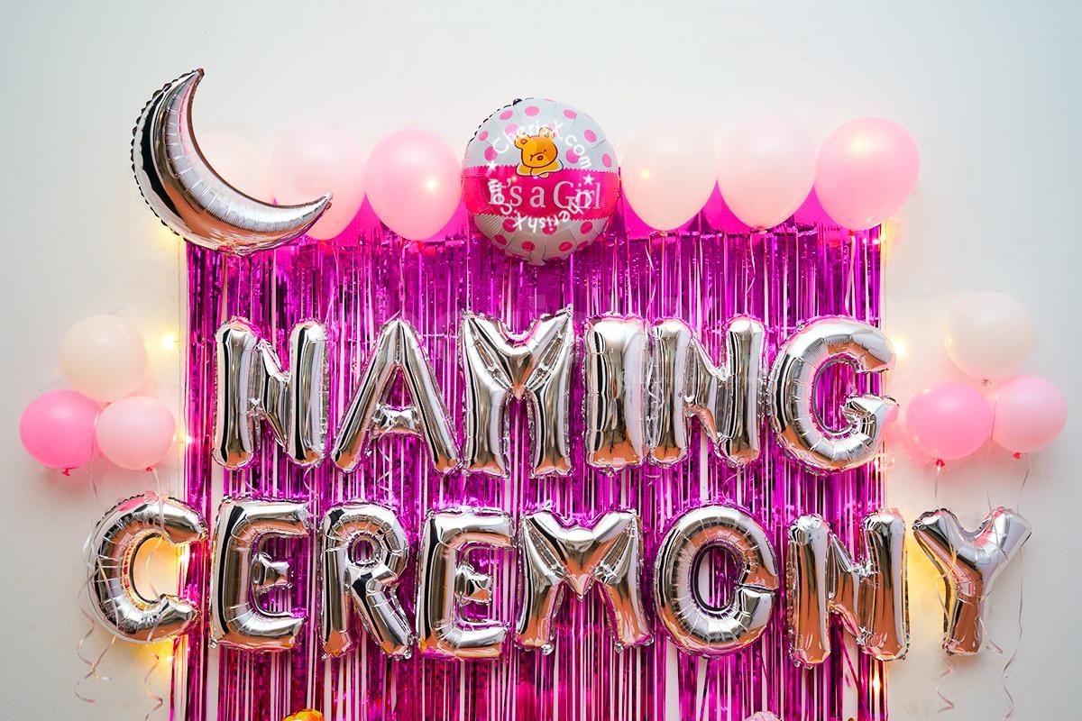 A Pink Themed Baby Girl Naming Ceremony Decoration by CherishX!