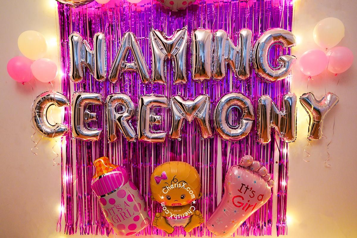 Let the naming ceremony be grand with CherishX's exclusive Pink Themed Balloon Decoration!