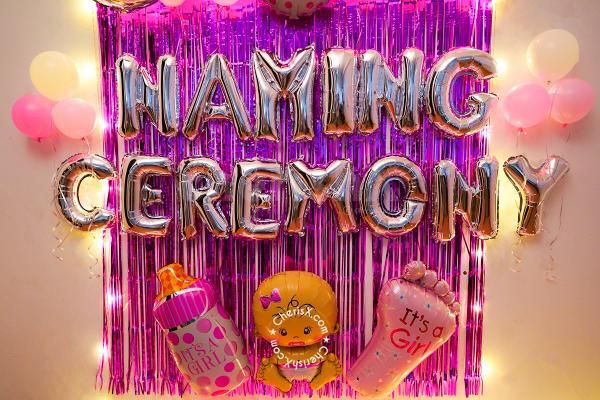 Let the naming ceremony be grand with CherishX's exclusive Pink Themed Balloon Decoration!