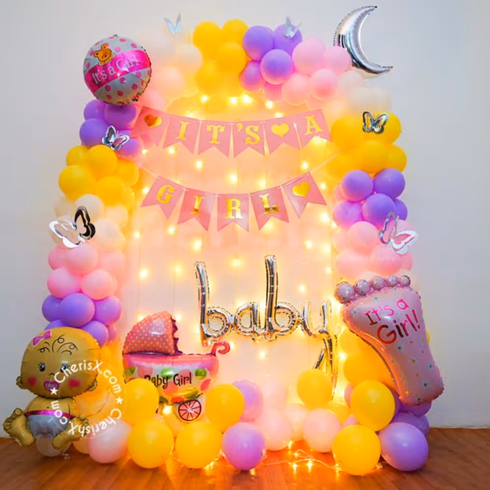 Get a wonderful Pastel theme welcome baby decoration in Delhi NCR.
