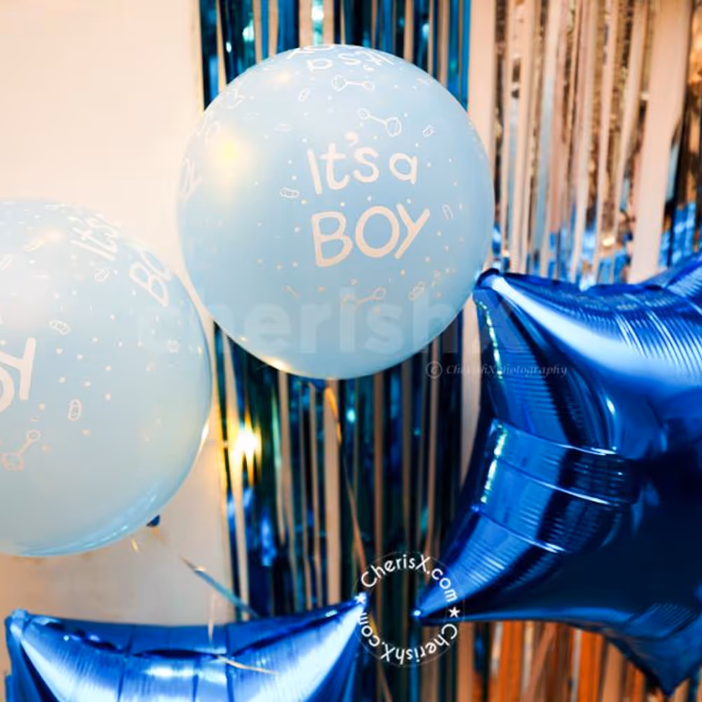 Make it special by getting a blue and white themed naming ceremony decoration!