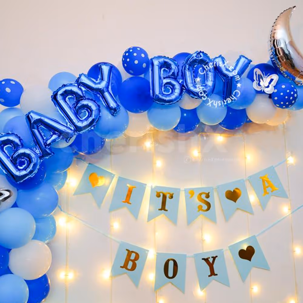 Have a Grand Welcome Baby Boy Celebration with CherishX's Blue themed baby boy decor!