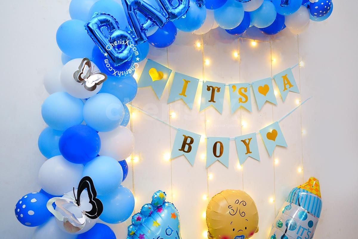 A Blue themed Welcome Baby Boy Decor in Delhi NCR