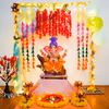 Stylish Ganesh Chaturthi Puja Decor with Backdrop