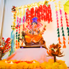 Ganesh Murti placed in the center of the Lantern Themed Decor by CherishX!