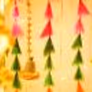 Flower Garlands hanging with lights on the stand for illumination!