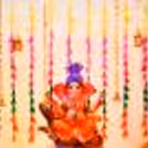 Ganesh Murti placed in the center of the Tassel Themed Decor by CherishX!