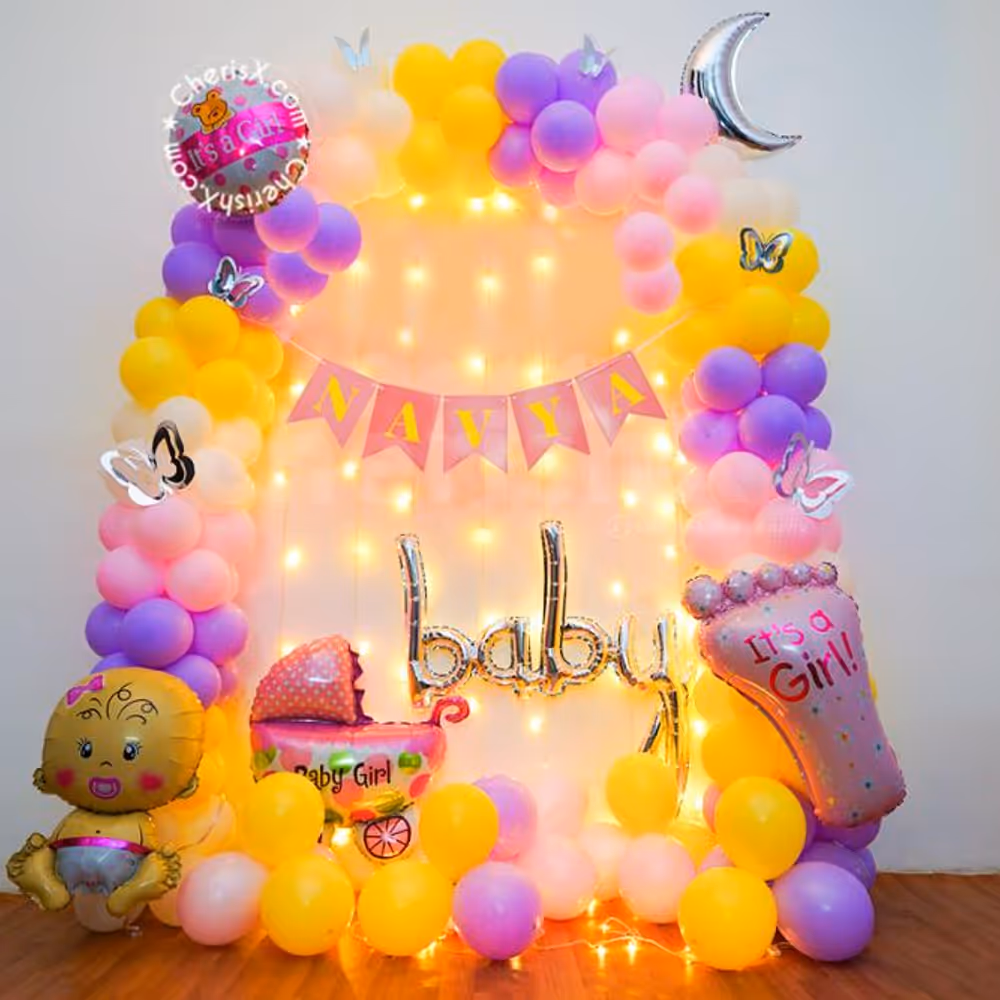 Pastel themed Annaprashan decor by CherishX.