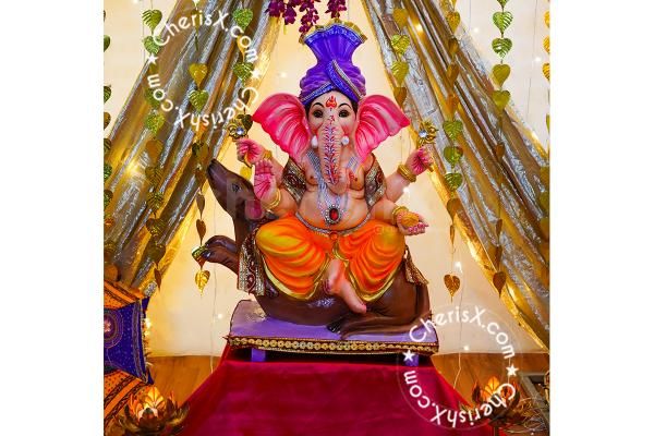 Celebrate Ganesh Chaturthi with our exclusive Ganesh Chaturthi Pandal Decoration in Shimmery Golden Colour theme.