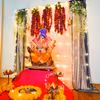 An Elegant Floral Ganpati Decor for the occasion of Ganesh Chaturthi!