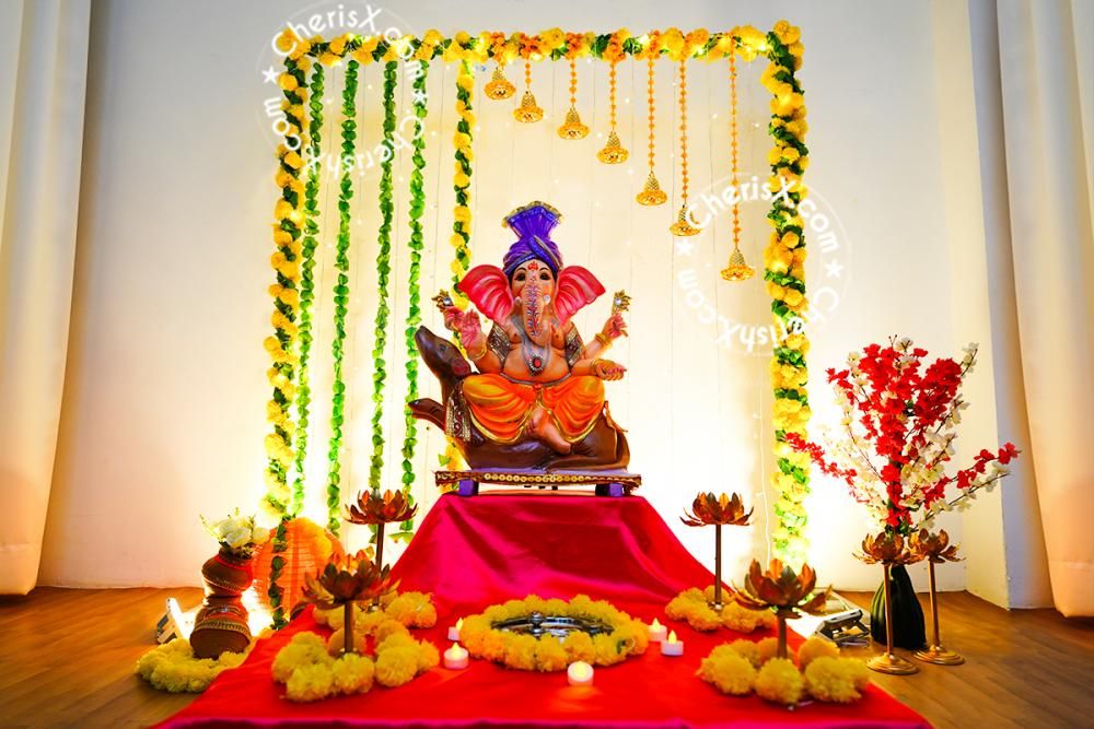Ganesh Chaturthi Pandal Decoration for Home