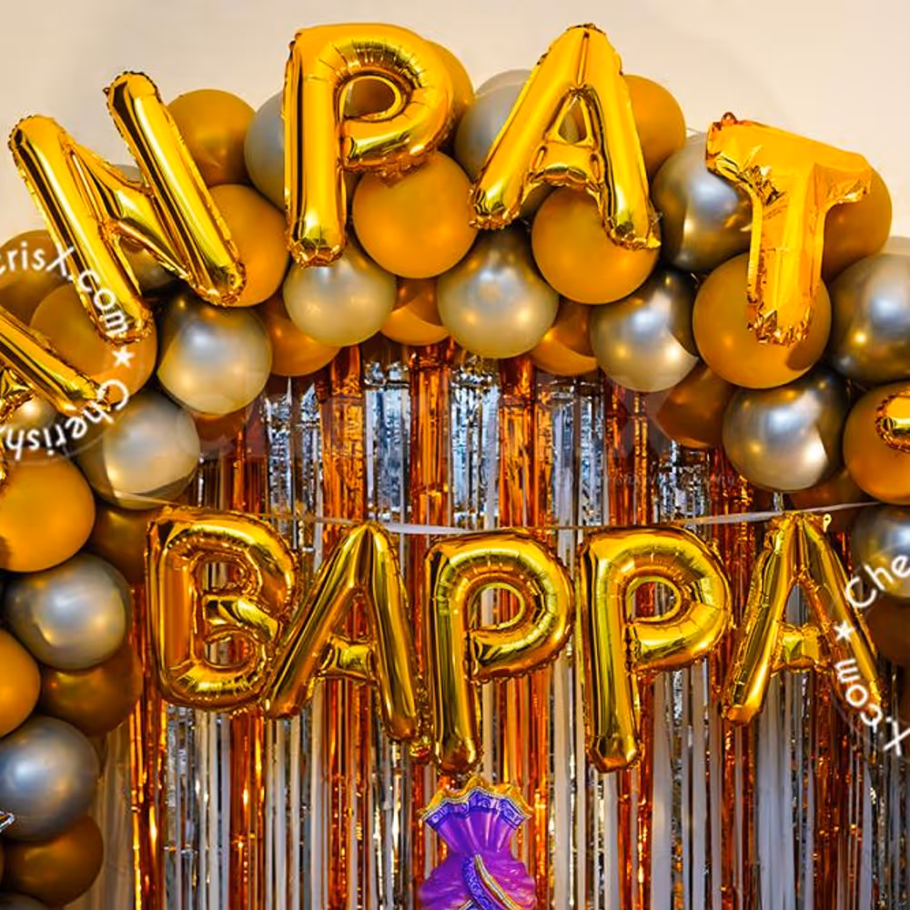 A Murti of Ganesha placed in the center of the Balloon arch.