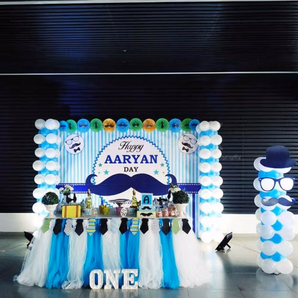 Exclusive Little Man Theme Decoration for Kid's Birthday and Baby Shower Celebrations!