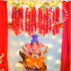 CherishX Pink Flowers Ganesh Puja Decor for your home