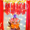 CherishX Pink Flowers Ganesh Puja Decor for your home