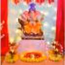 Pink Flowers Ganesh Puja Decor — photo 5