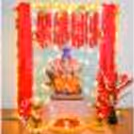 Pink Flowers Ganesh Puja Decor — photo 4