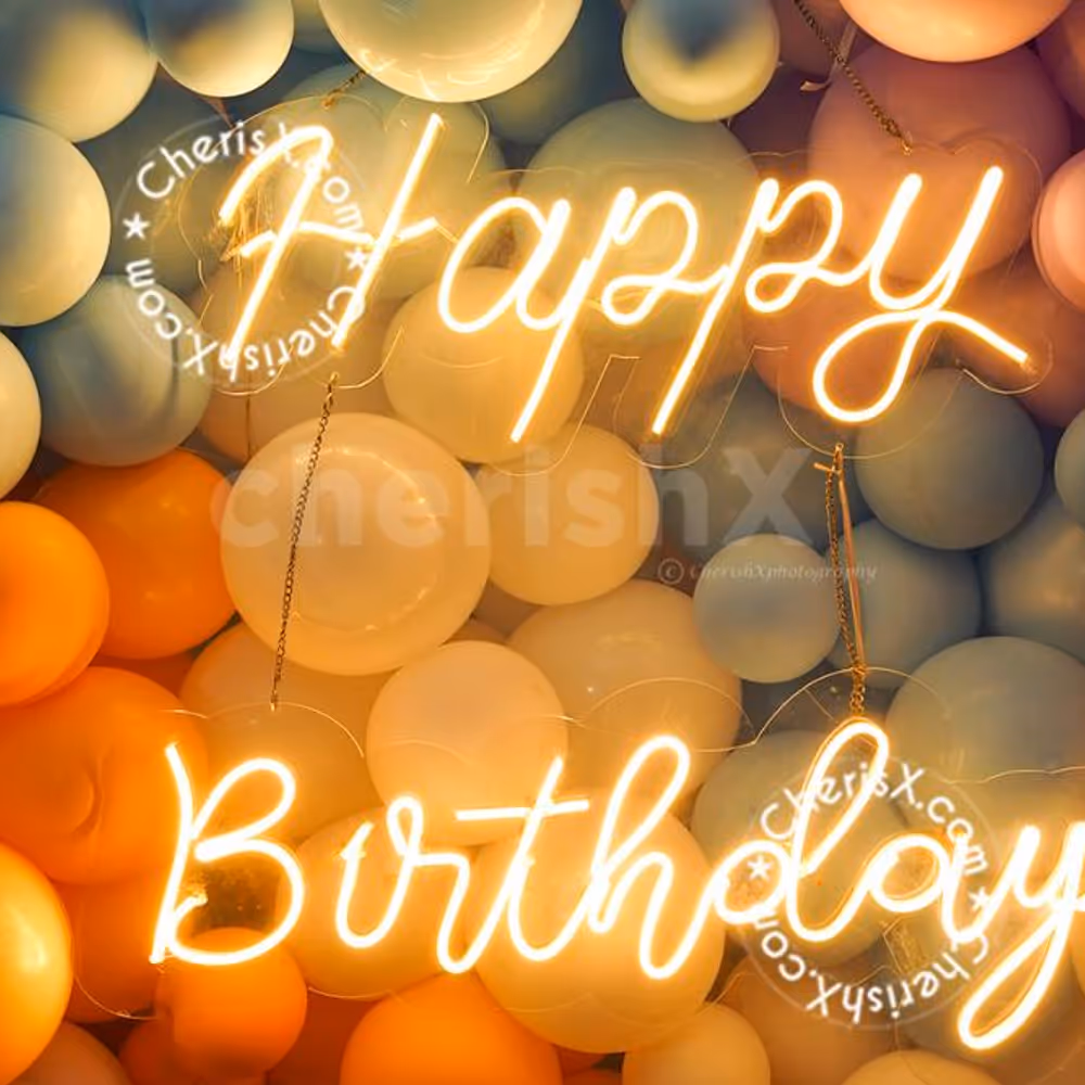 Decorate your entire wall with balloons and add a cake and teddy to make it a complete party kit