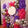 The shades of purple make for a beautiful aesthetic for the housewarming celebration