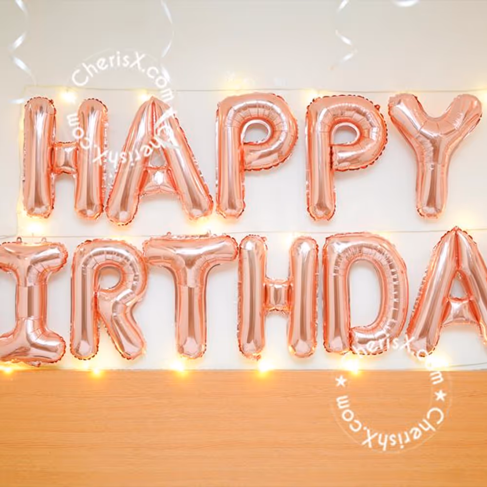 Have you ever tried a rose gold balloon foil hanging on the walls? It will be pleasant