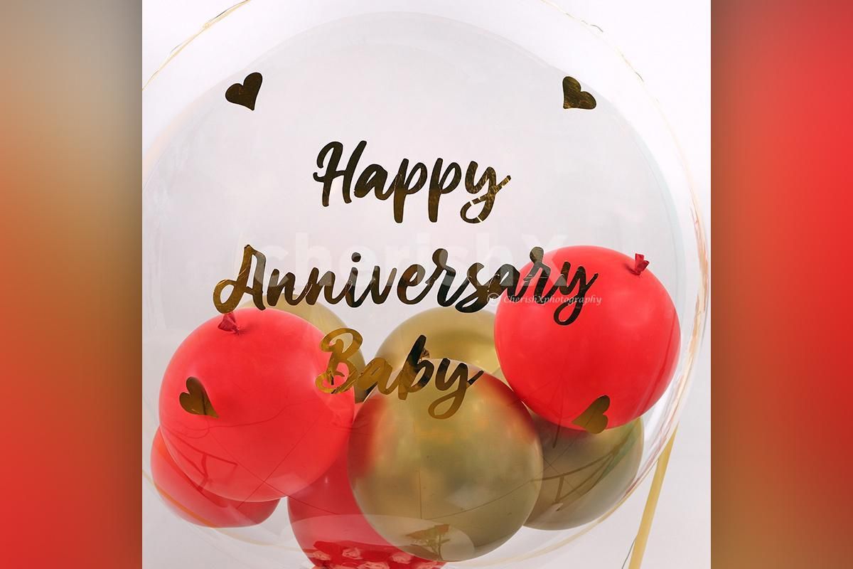 Express your appreciation with CherishX's Red & Gold Balloon Bucket!