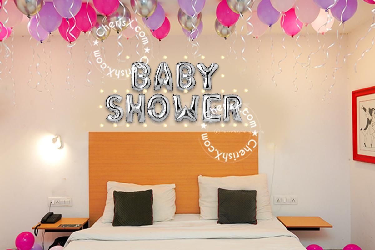 Add lights to the special decorations of silver and pink combination
