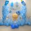 Charming welcome baby boy decoration with blue balloons and adorable accents