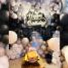 Black And Silver Theme Balloon Wall — photo 4