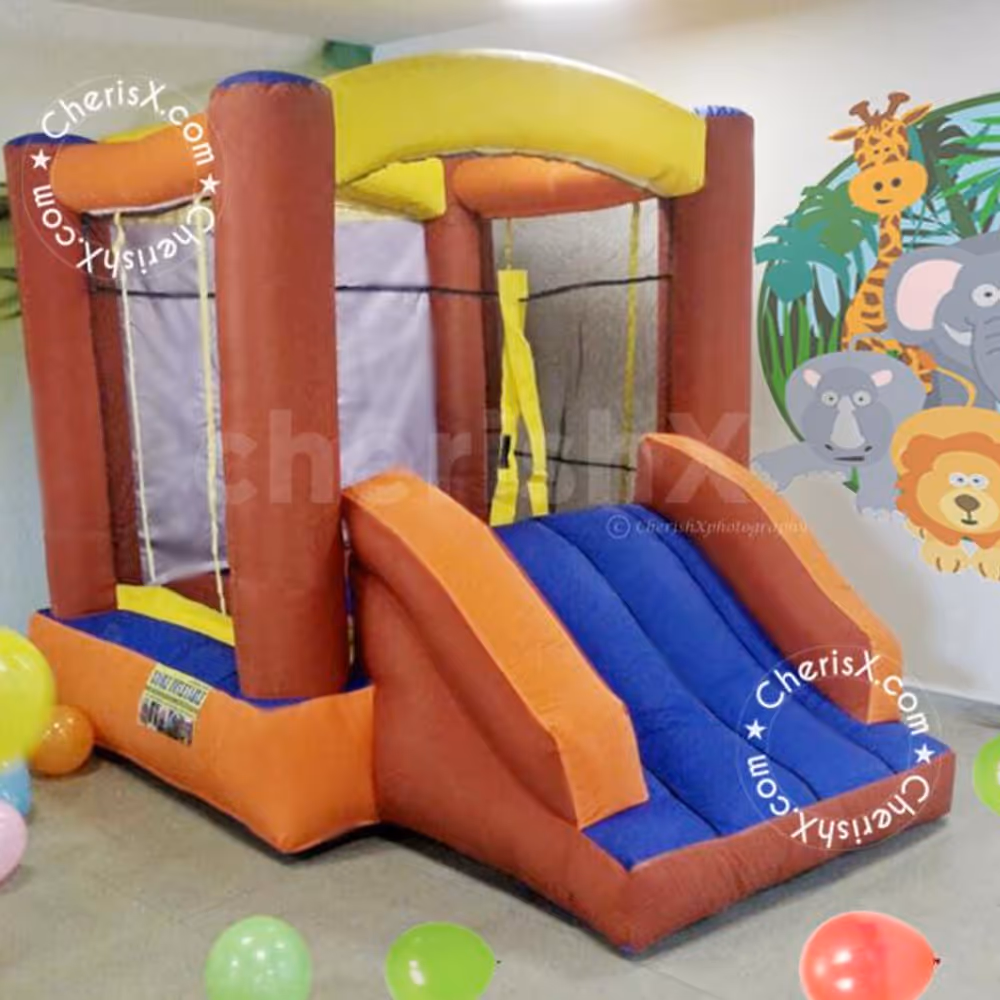 A Jungle Giraffe Bouncy for your Kid's Birthday Party.