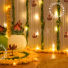 Flower garlands can complete the blank wall space