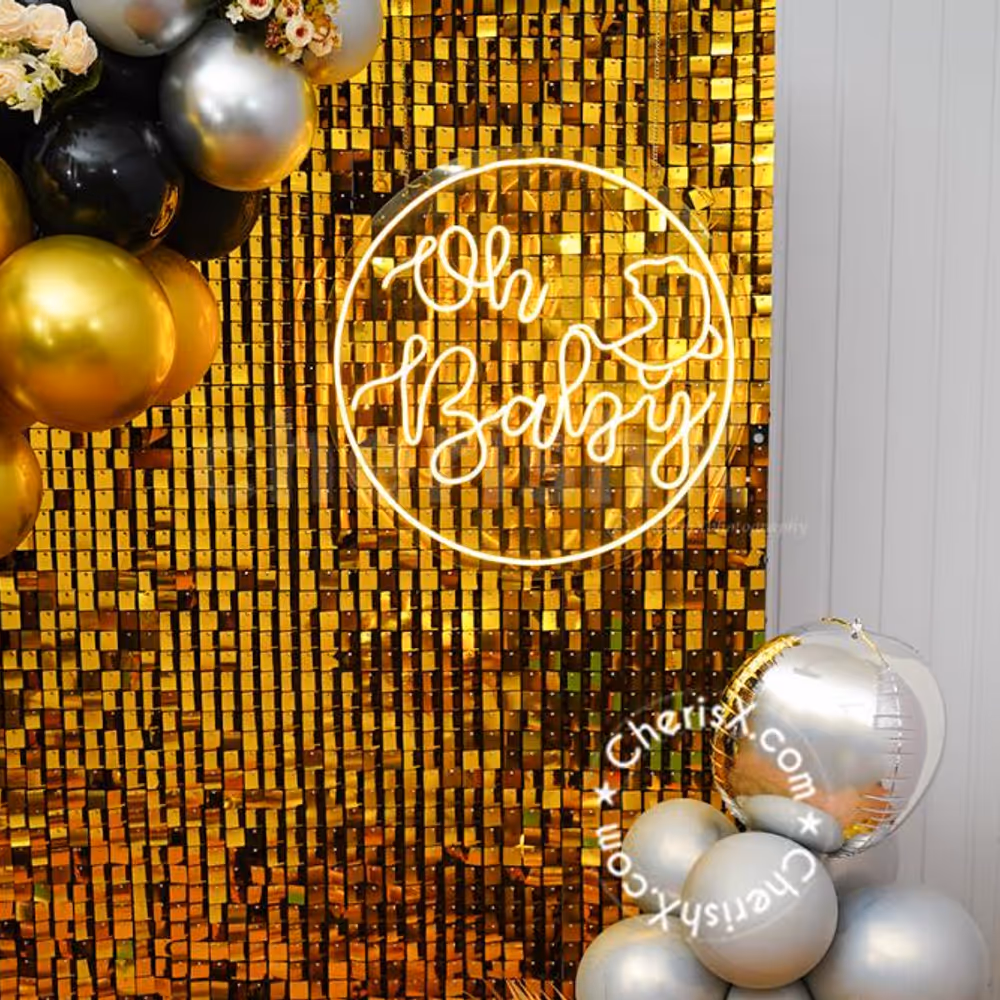 Neon lights change the mood of the room altogether.