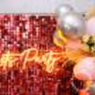 The let's party neon light shines the brightest at night!