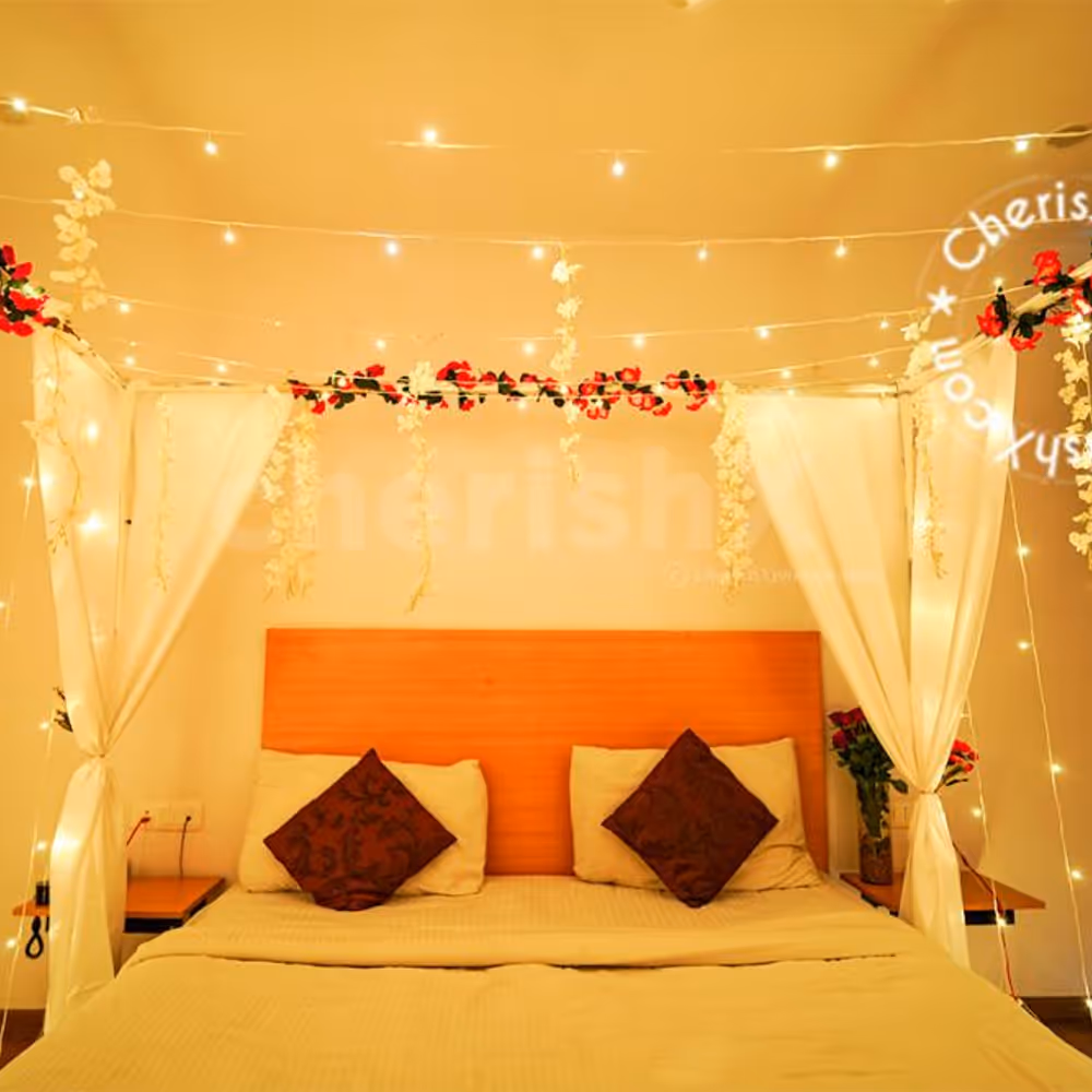 Our red pillar candles are the highlight of the night