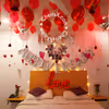 What better way of celebrating your anniversary than with these lovely red roses and balloons