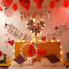 The red heart-shaped balloons are a representation of your love