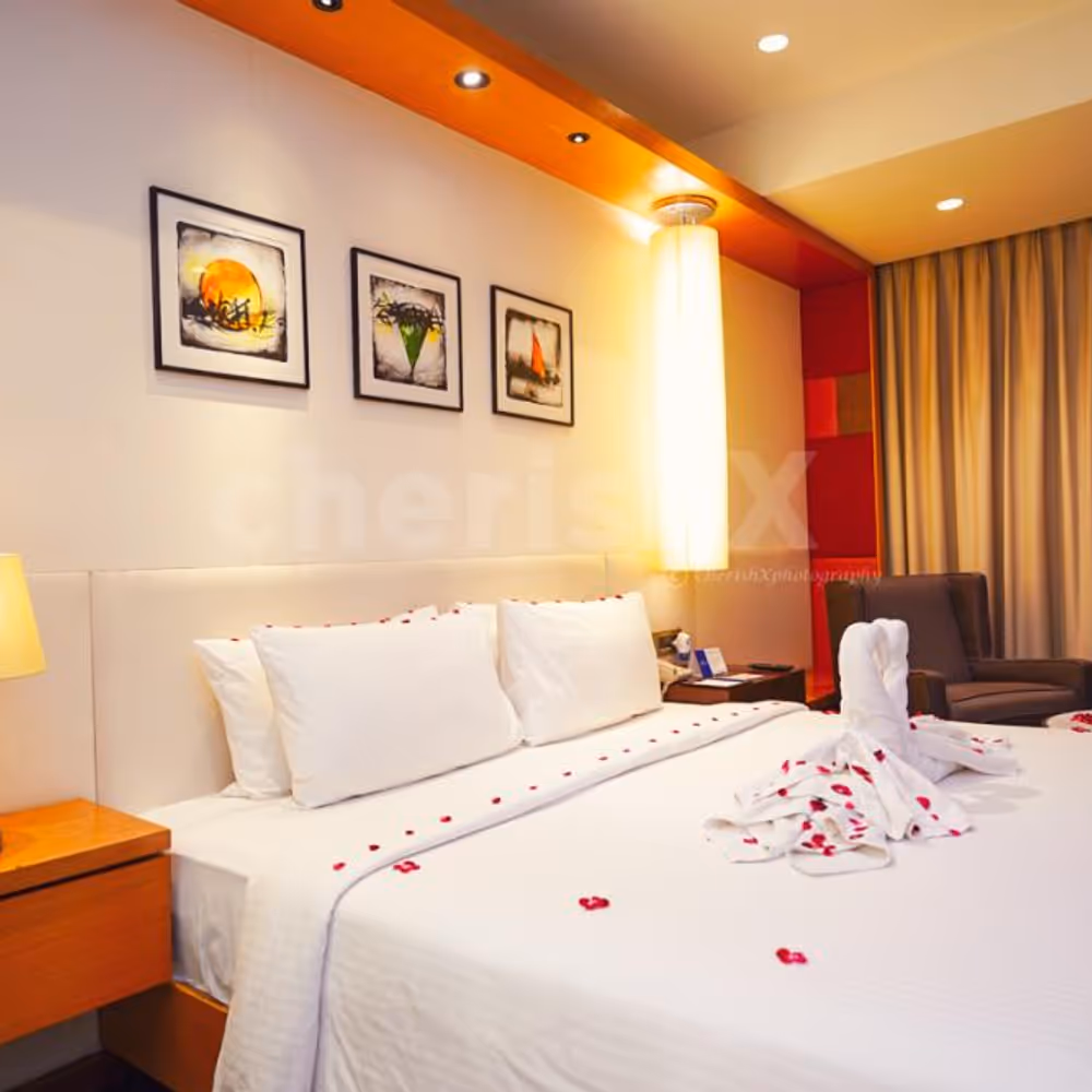 Candles, light, flowers, and a special setup for your special dinner night