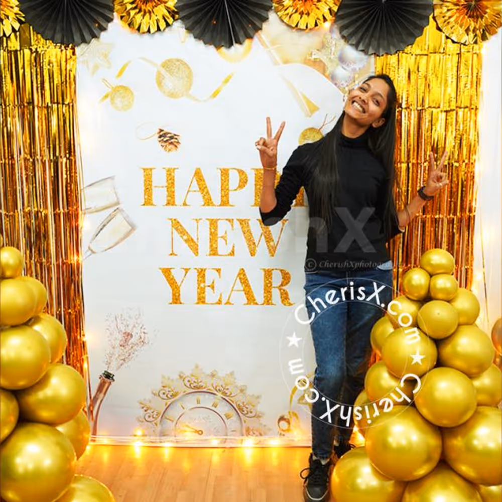 The backdrop is a classic add-on to your 2023 party