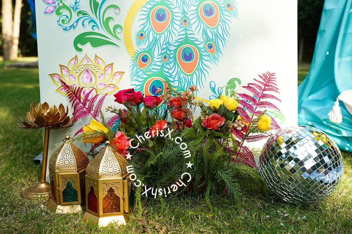 The candle stands on the side making the celebration enlightening