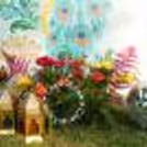 The candle stands on the side making the celebration enlightening