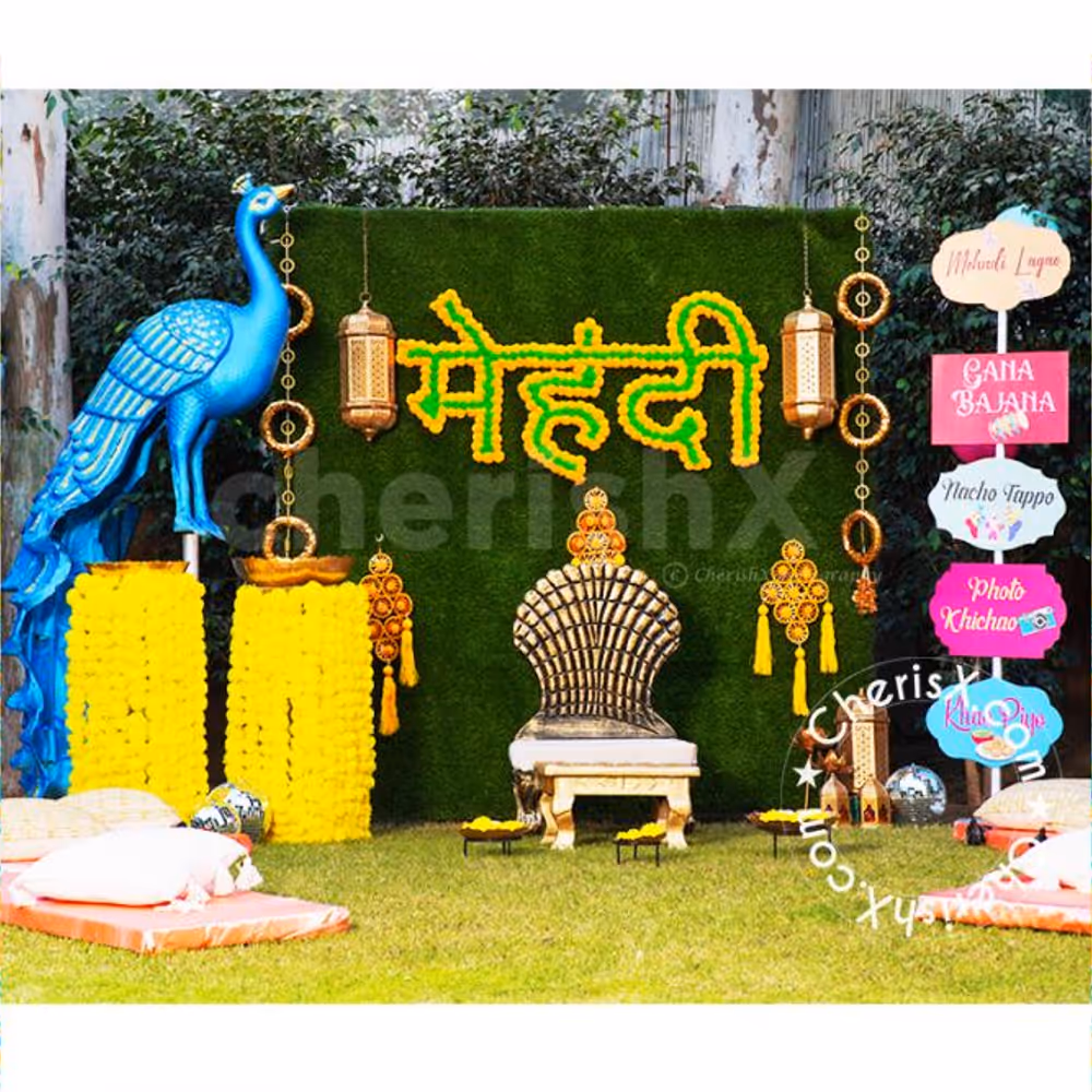 The green grass backdrop looks natural and elegant for pictures