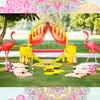 The decorated Jhula is the center of attention in this décor theme