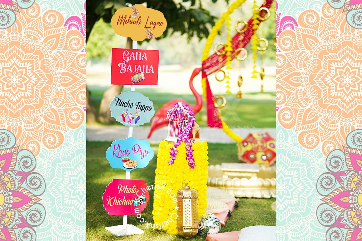 The Rajasthani umbrella makes the décor rich and unique