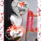The I and You foil balloons are the perfect display of love added to the bouquet