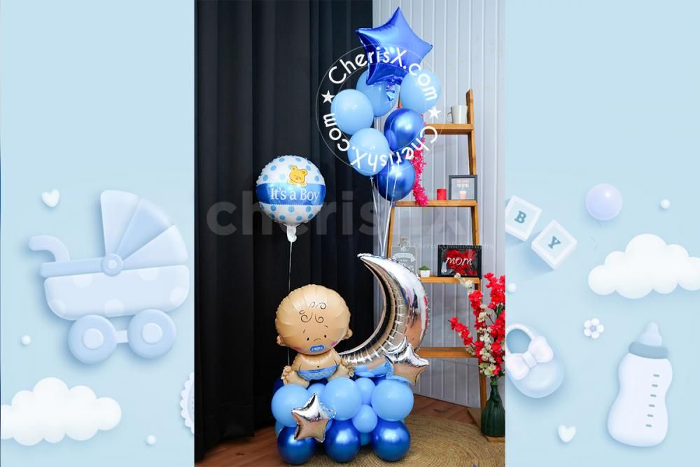 This beautiful Balloon Bouquet is a fantastic way to celebrate the arrival of a new baby.