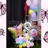 The brightly coloured balloons make the bouquet an eye-catching display