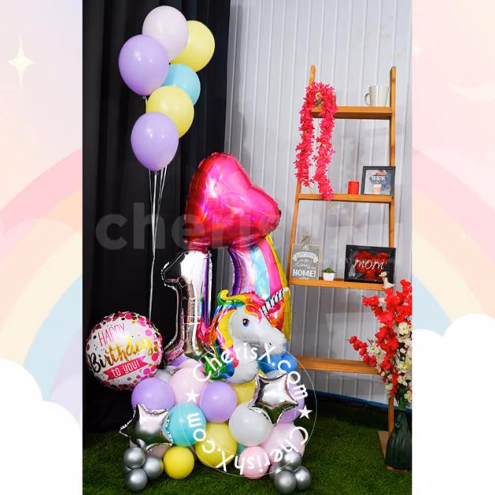 This magical first birthday gift of a balloon bouquet will make the child smile