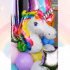 Unicorn Theme Balloon Bouquet adds charm to the occasion of the first birthday celebrations!